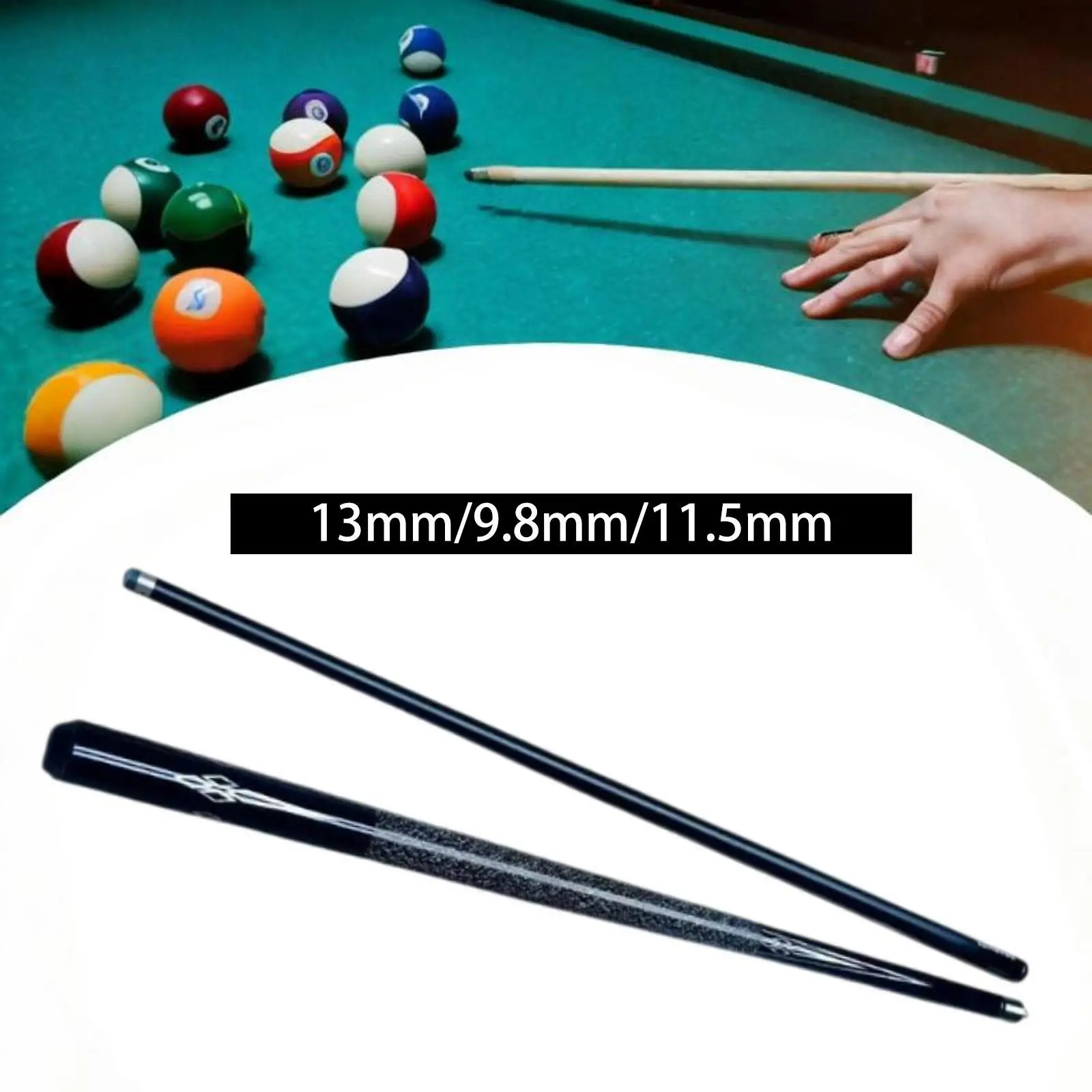 Billiard Cue Stick, 1/2 Split Wooden Pool Cue, 57 Inch Two Piece Snooker Stick