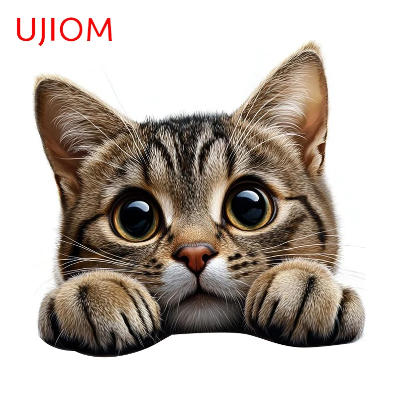 UJIOM Cat Peeking Wall Sticker Attractive Wardrobe Door Stopper Bedroom Closets Decal Customizable Home Accessories Decor