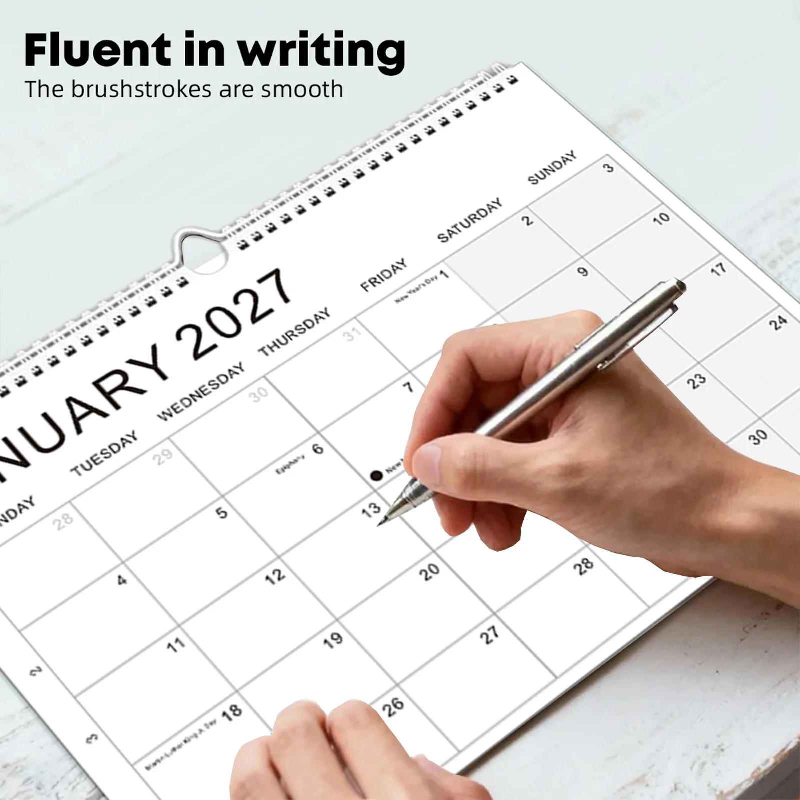 18-Month Wall Calendar Small Size English Planner for Office Home Study Durable YO Binding Desk Mount Organizer Tool