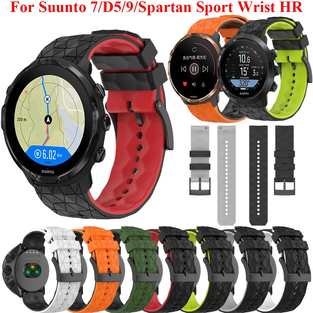 Silicone Strap For Suunto 7 D5 Watchband Replacement for SUUNTO 9 Spartan Sport Wrist HR Baro 24mm Smart Watch Band Sport Correa