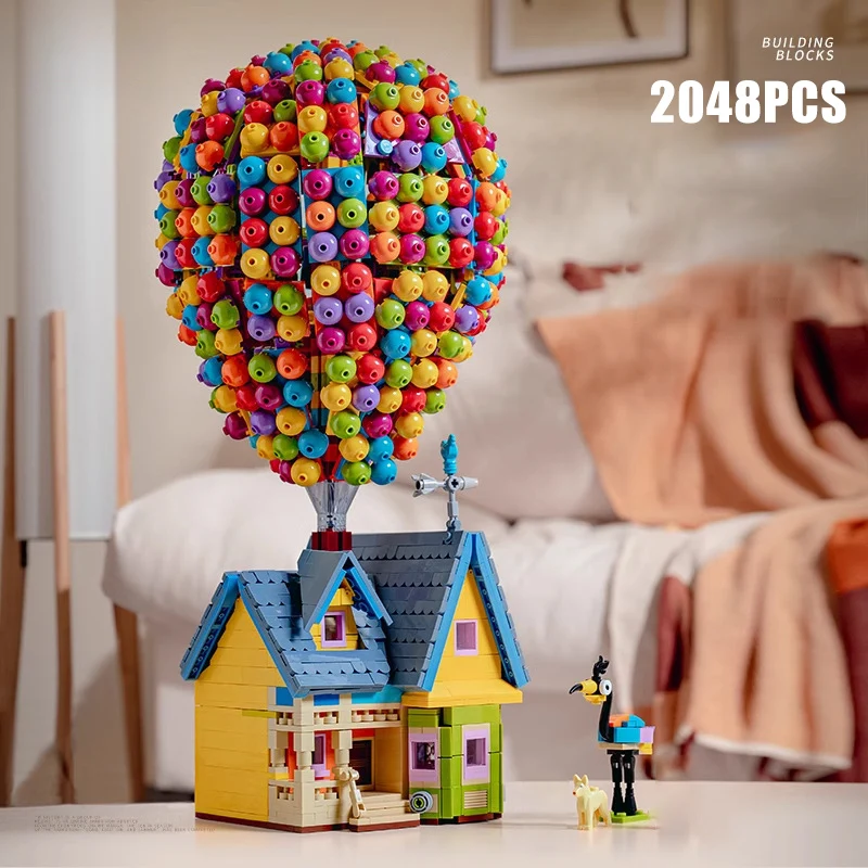 

Creative 2048Pcs Flying Balloon House Building Blocks Street View Balloon Cabin Flamingo Home Decoration Bricks Toys Childs Gift