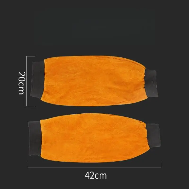 

2PCS Portable Welding Arm Guard PU Leather Welding Sleeves Heat Resistant Flame Retardant Arm Protection For Industrial Work