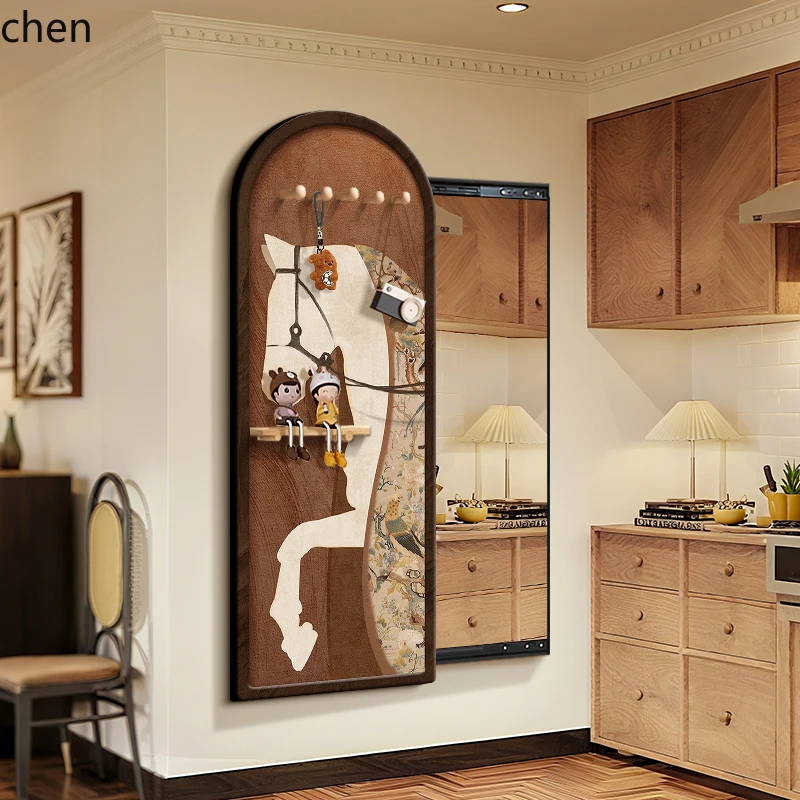 Full-Length Mirror Hidden Body Mirror Concealed Sliding Dressing Mirror Entrance Decoration