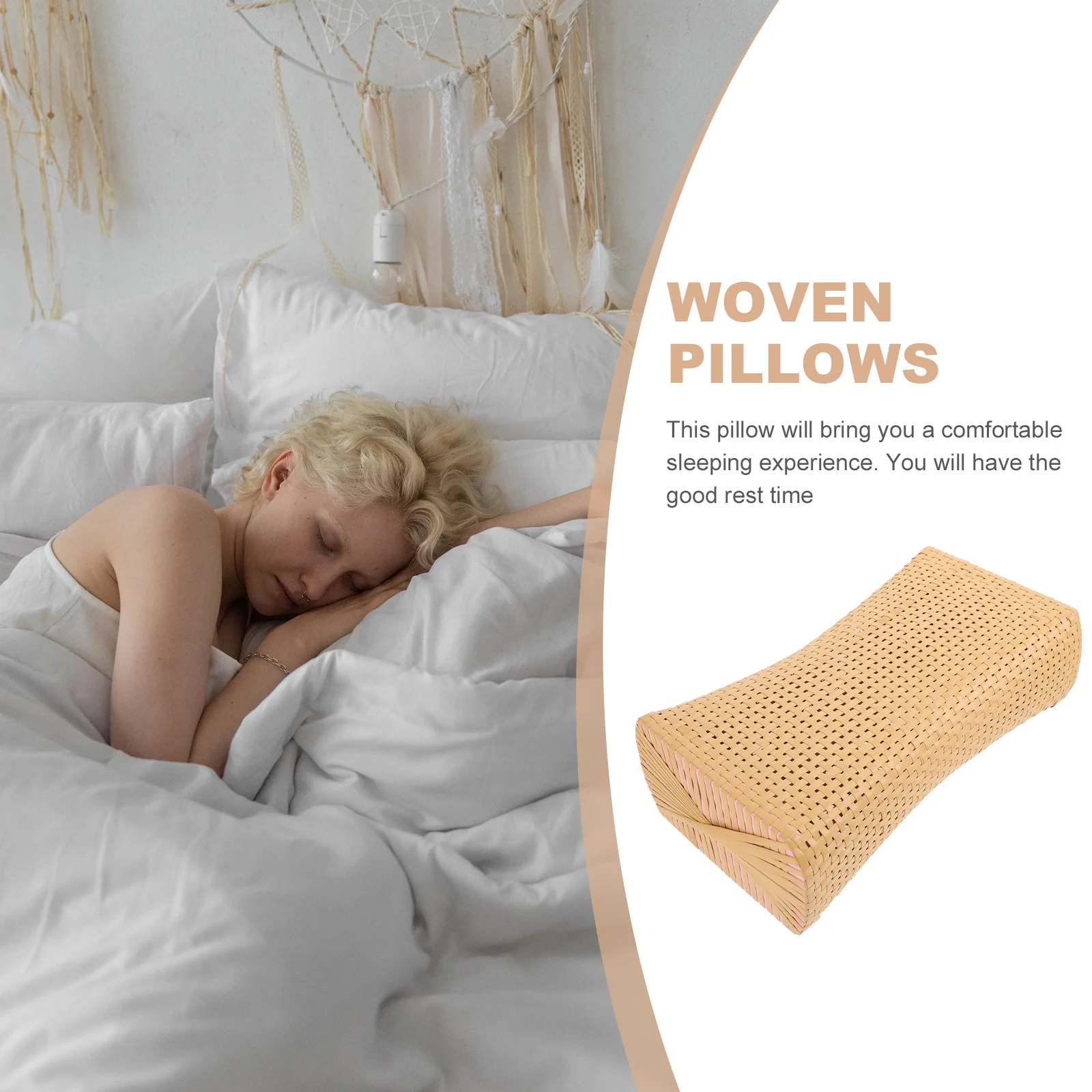 Steam Room Pillow Massaging Bamboo Mat Breathable to Sleep Neck Cushion Plastic Pillows Rattan Elder Bed