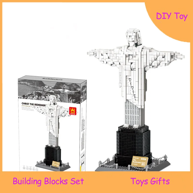 

Creative Building Blocks Model Statue of Jesus Christ Toy Blocks Set Architecture Printed Assemble Bricks Toys Birthday Gifts