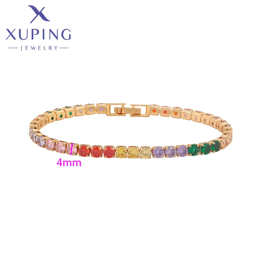 Xuping Jewelry New Arrival Trendy Charm Color Stone Style Fashion Copper Alloy Women's Bracelet with Gold Color bracelet-590