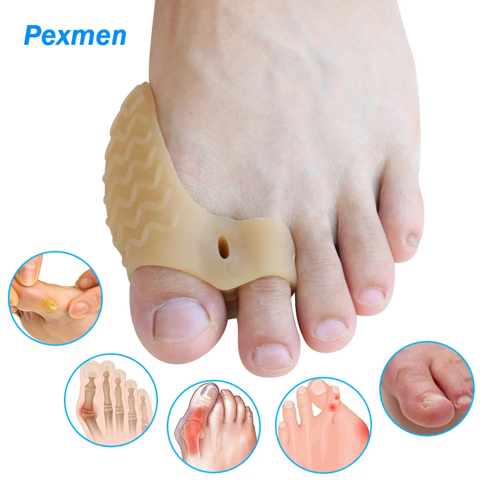 

Pexmen 2Pcs Bunion Corrector Toe Separator Spacers Hallux Valgus Soft Gel Bunion Pads for Overlapping Toes Straightener