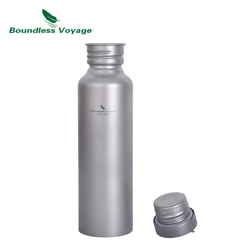 

Boundless Voyage Titanium Water Bottle Bacteriostatic Drinkware Outdoor Cycling Hiking Camping Tableware Sports Bottle 750ml