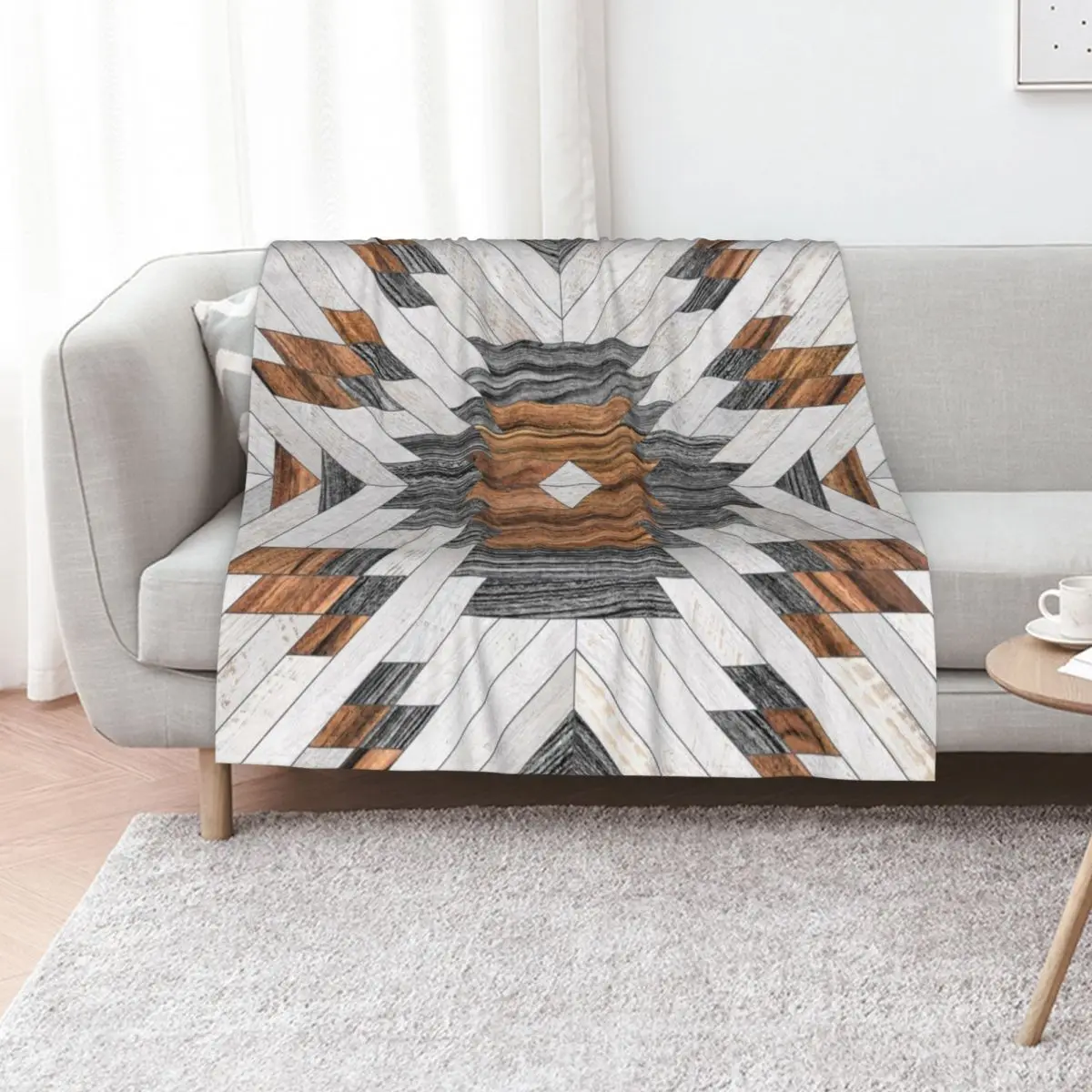 Urban Tribal Pattern No.8 - Aztec - Wood Throw Blanket Furrys Retros Thin Plaid on the sofa For Baby Blankets