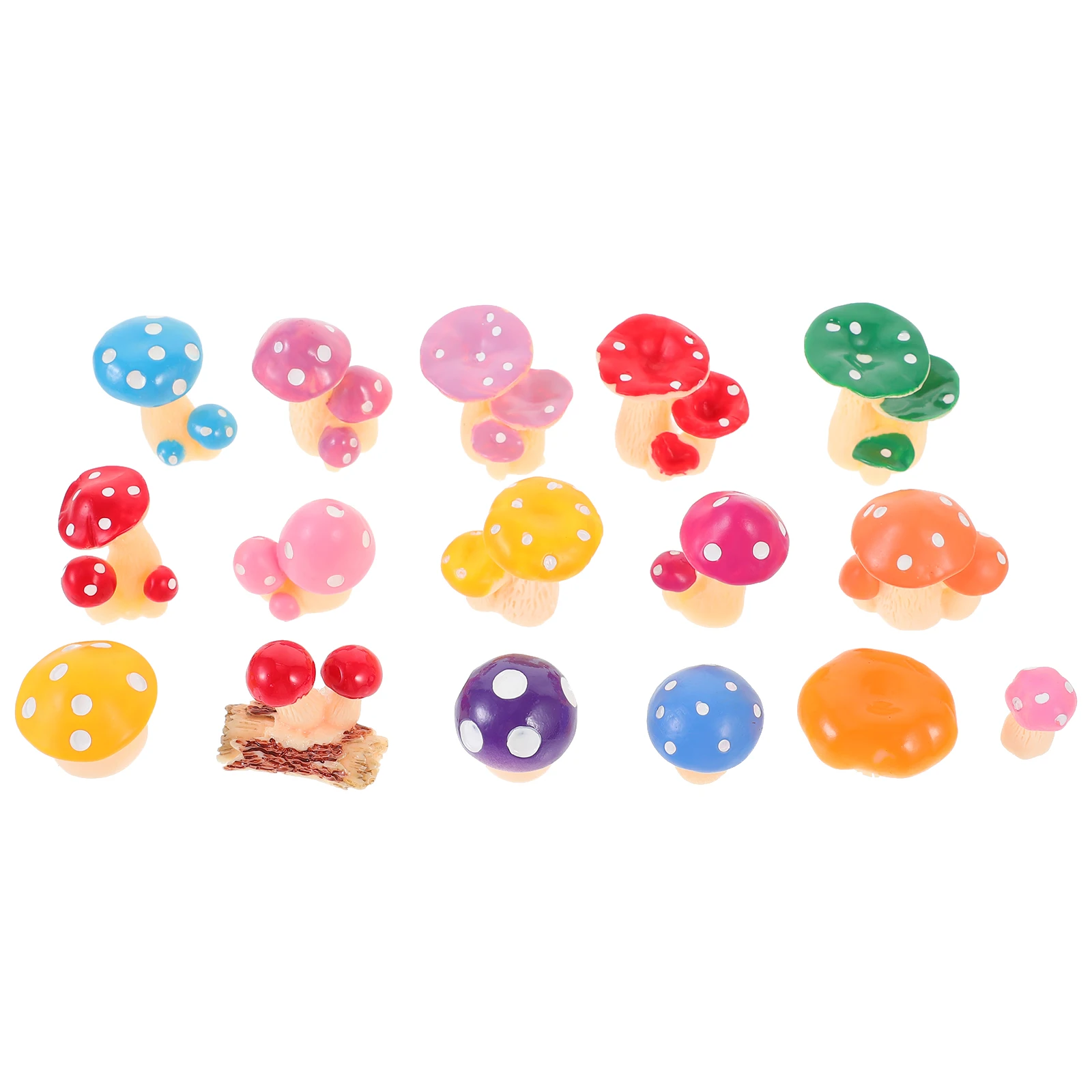 Decorations Simulated Mushroom Ornament Miniature Resin Cartoon Statue Figurines Tiny
