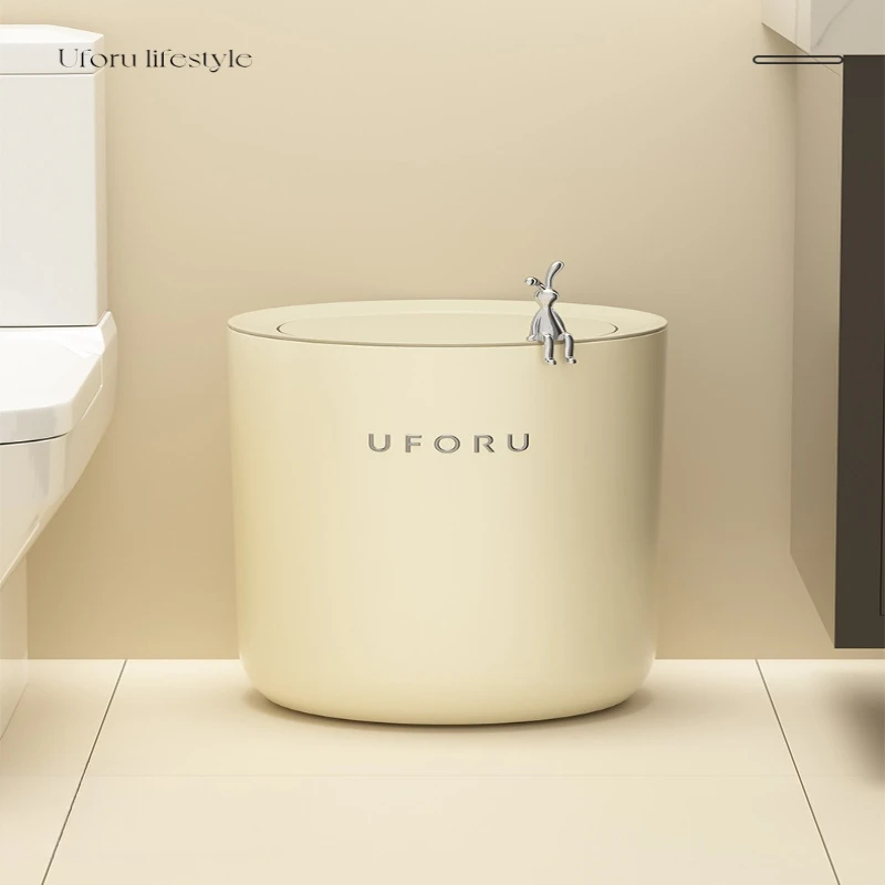 

Exudes Light Luxury мусорные баки большой емкости из прессованного пластика с крышкой и креативными мусорными баками High-end Feel Home Spazzatura JTW