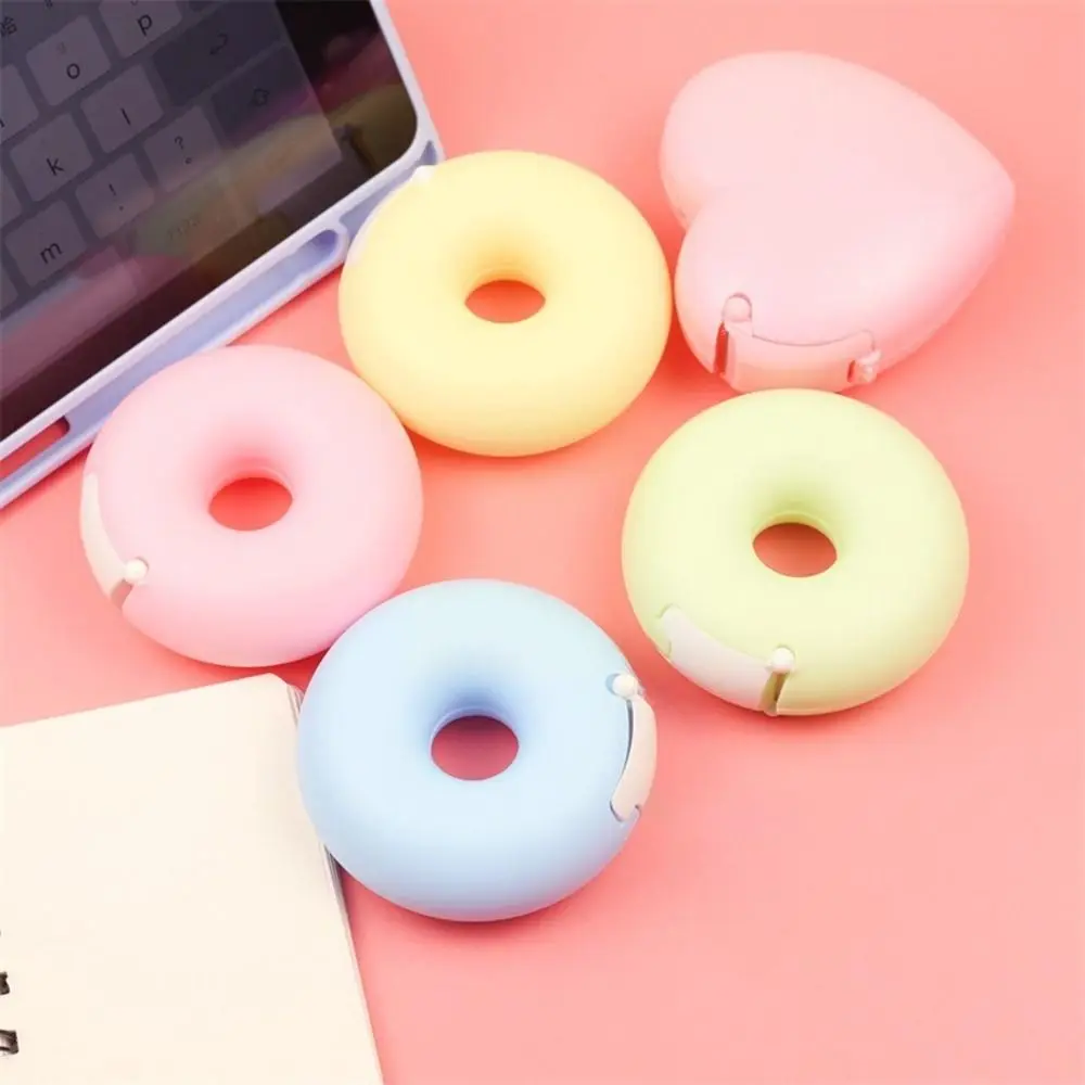 Multi-functional Plastic Tapes Cutter Stationery Grafting Supplies Tape Holder Donut Shaped Heart Shaped Tape Dispenser Student