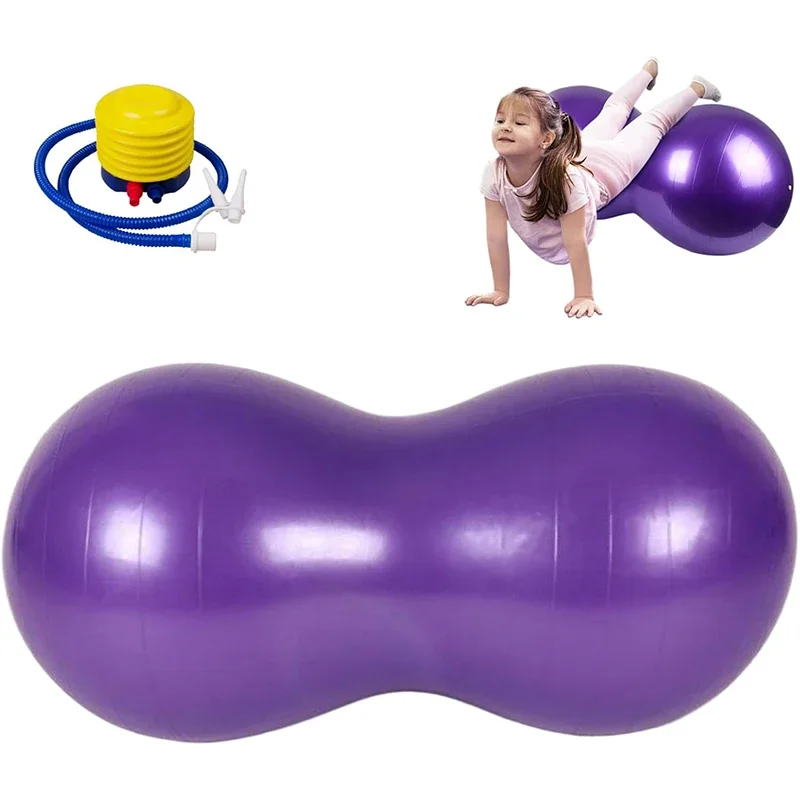 Peanut Shape Pilates Yoga Ball,45x90cm Anti-Burst Peanut Exercise Ball,PVC Fitness Balance Ball for Kids Adult Sensory Training