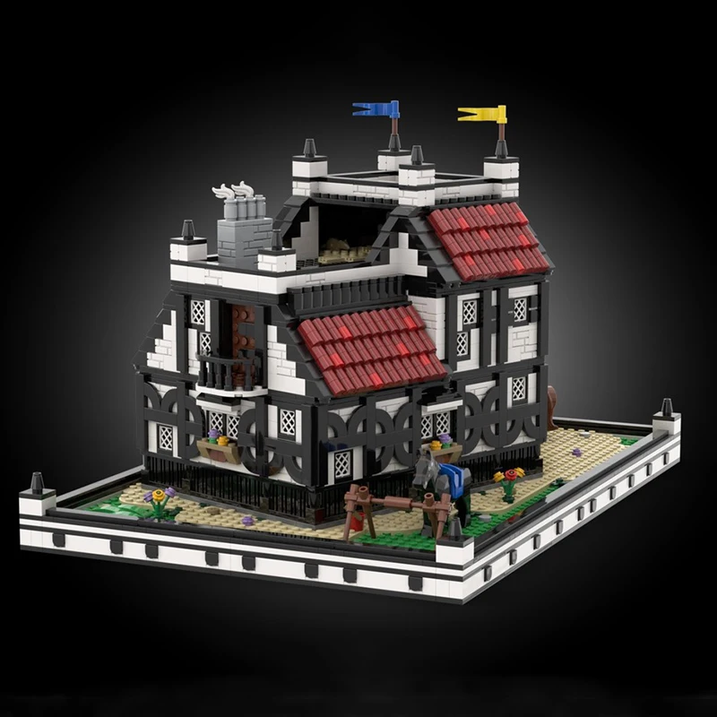 Moc اللبنات وحدات الحانة والمنتزل-قرية القرون الوسطى ديوراما الطوب نموذج لتقوم بها بنفسك تجميع لعبة البناء هدايا العيد #2