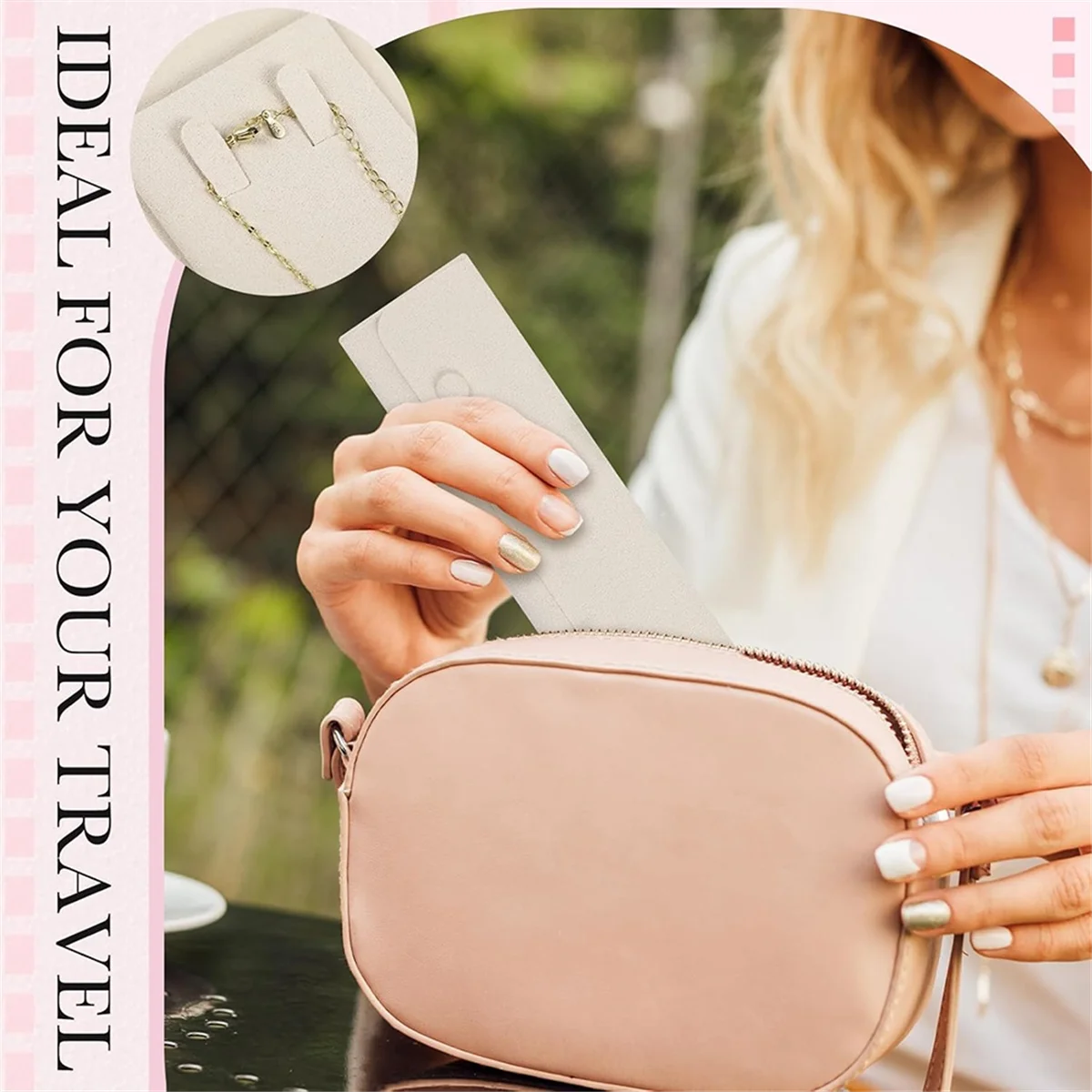 Abqr 6 pçs colar caso de viagem sem-colar bolsa organizador de jóias de viagem presentes da dama de honra saco de armazenamento de colar, b