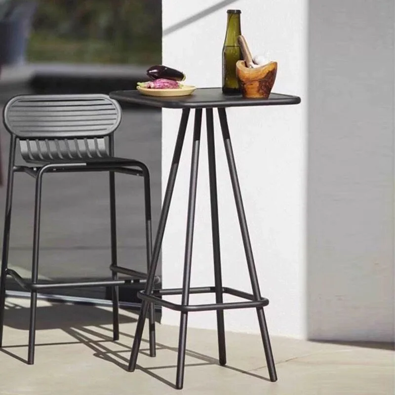 Balcony Outdoor table and chair combination courtyard Open-air tall three-piece coffee shop Leisure bench