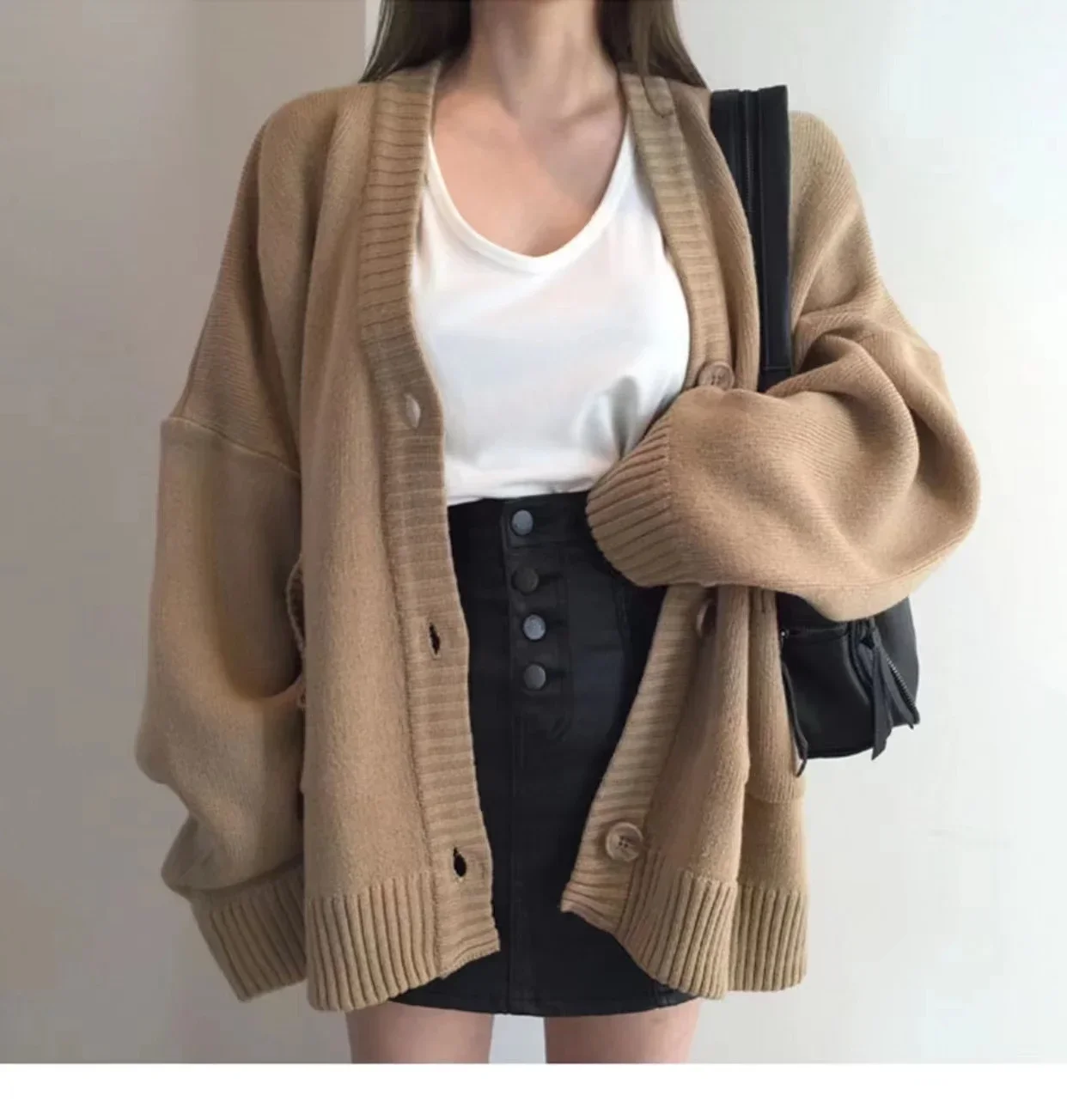 Knit Cardigan Women New Sweater Outerwear Loose Overlapping Retro Japan fashion Lazy Top Outdoor Girl 2024 Autumn and Winter