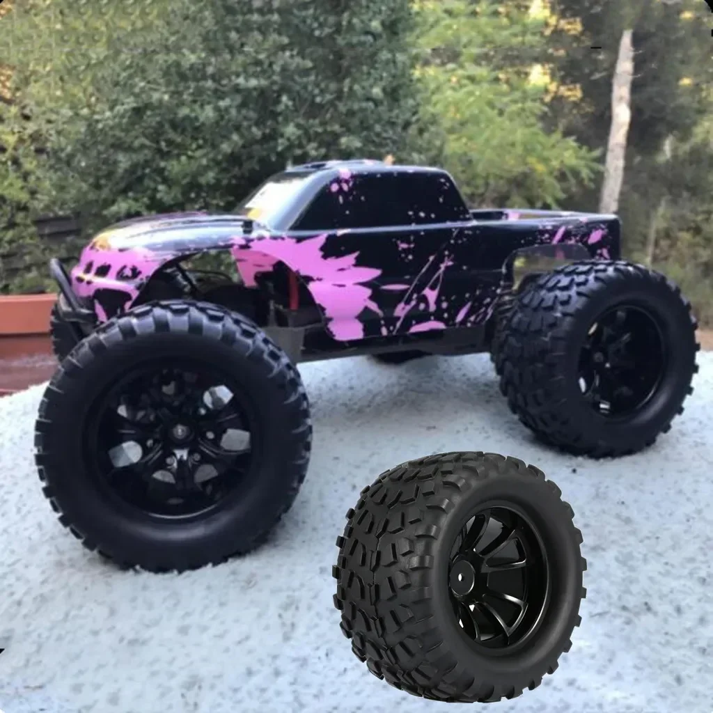 Pneus et jantes en caoutchouc RC Monster Truck, 125mm, 12mm Hex avec nylon, verrouillage 4mm, kg pour Trxs HimPain HSP Gardens I Redcat, 1/10, 4 pièces