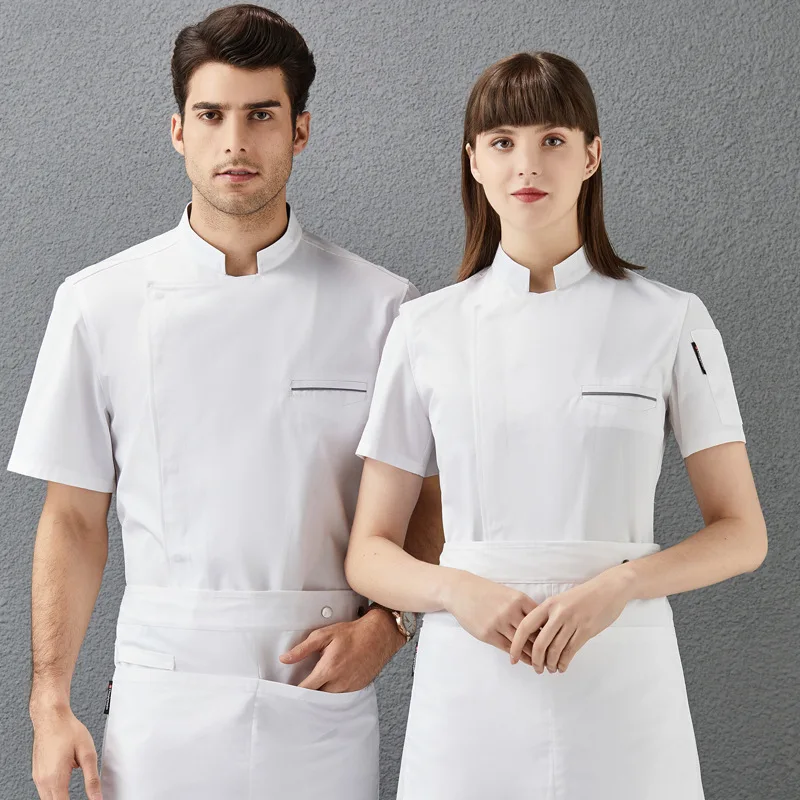 

Chef Uniform Short-Sleeved Summer Unisex Restaurant Kitchen Mess Cook Work Clothes