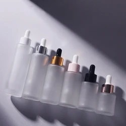 Dropper Bottle Tubes Frosted Clear Glass Aromatherapy Liquid for Essential Massage Oil Pipette Refillable Bottles Container