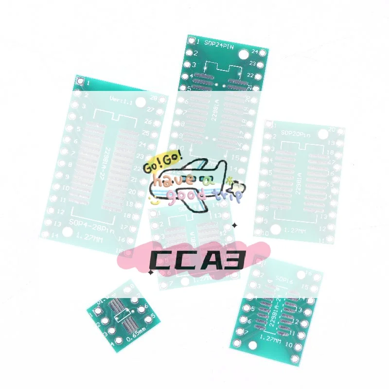 

30/35Pcs SOP24 SOP8 SOP14 SOP16 SOP20 SOP28 SMD Turn To DIP Adapter Converter Plate SOP 8 14 16 20 24 28 PCB Board Kit