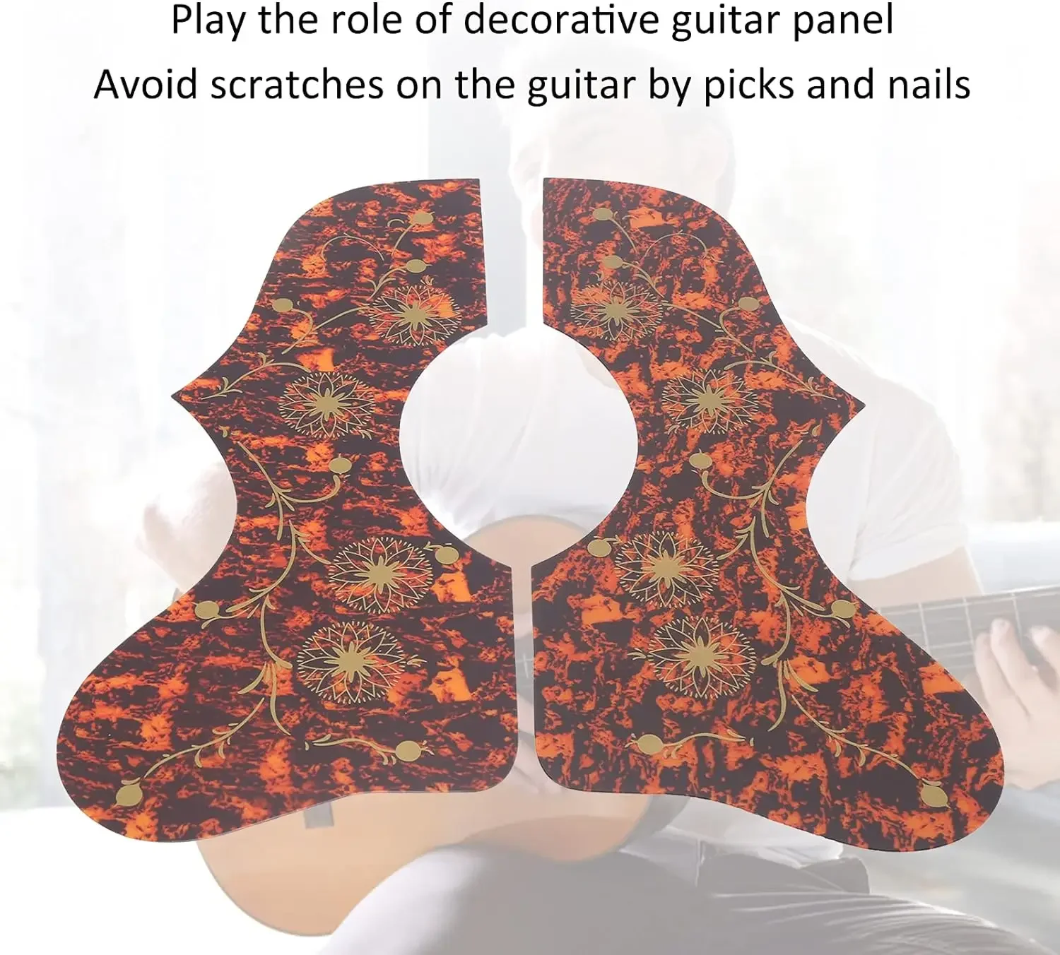 Acoustic Guitar Plucked Bullet Guard Self-Adhesive Guitar Scratch Guard Professional Guitar Accessory Gift (Colour Available)