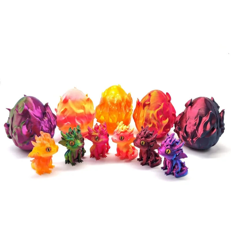3D Printing Flip Dragon Egg Model Divine Dragon Desktop Ornament Kids Collectible Toy