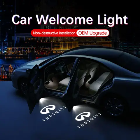 인피니티 QX50 QX70 QX80 EX25 FX37 FX50 EX G37 G25 Q40 Q50 Q60 자동 분위기 램프 Led 자동차 도어 로고 프로젝터 조명