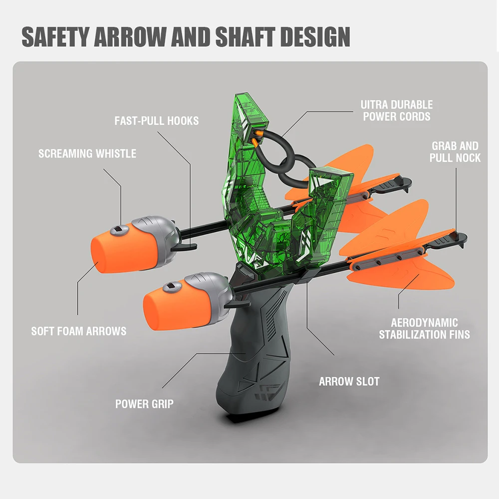 Slingshot Light-Up Foam Arrow Launcher Toy Outdoor Party Favors Sport Competitive  Shooting Toys for Kids Boys Birthday Gifts view 5