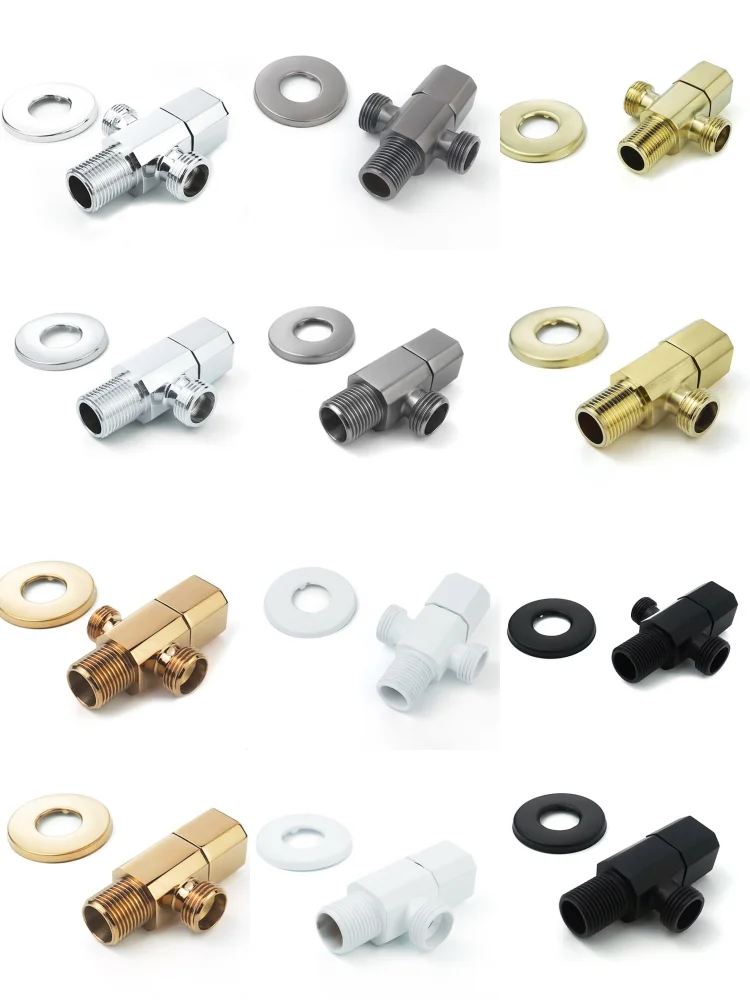 Robinet d'arrêt de robinet à connexion G1/2, filetage mâle en laiton, baignoire, toilettes, vanne d'angle murale en cuivre, accessoires de salle de bains et de balcon