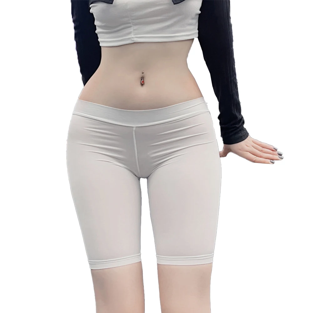 Hot New Comfy Women\'s Pants Nightwear All Season High Stretch Knee Length Lingerie Middle Waist See Through Sexy
