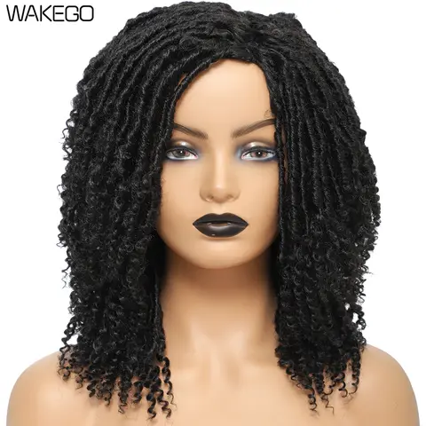 12 inch Faux Locs Crochet Hair Wigs With Curly End Dreadlocks Twist Hair Wigs 1B 27 30 Bug 4 Colors Synthetic Wig High Quality