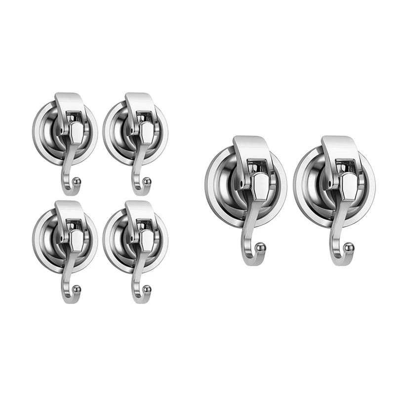 Heavy Duty Vacuum Suction Cup Wreath Hanger Silver-Plated Plished Hooks Reusable Without Punching For Towel