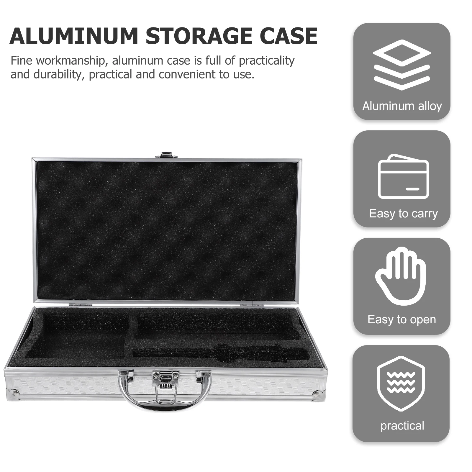 

Aluminum Alloy Tool Box Compact Hard Shell Carrying Case for Men Outdoor Work Travel Lightweight Sturdy Frame Shockproof