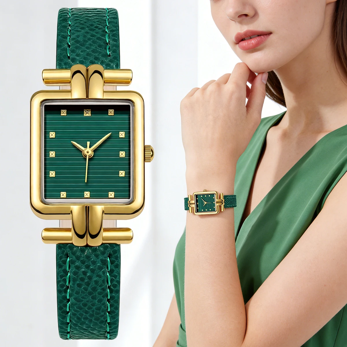 Women Ladies Simple Temperament Business PU Leater Quartz Watches Anniversary Gift