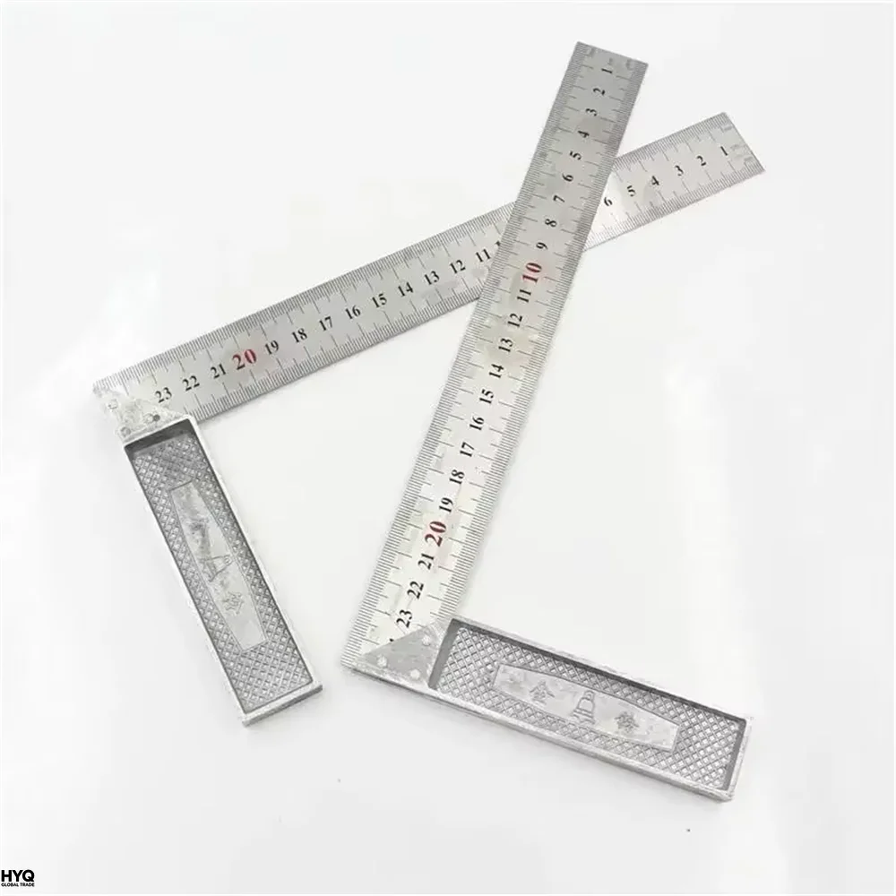 300mm Precision Carpenter Square | Aluminum Handle Stainless Steel Right Angle Ruler, Measuring Tool
