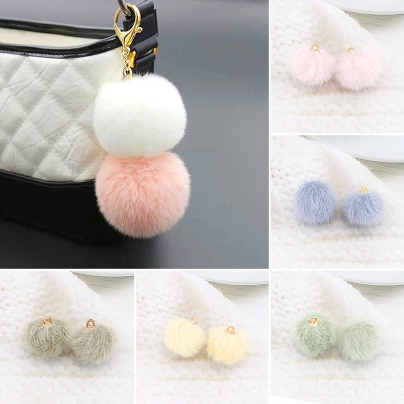 20pcs Pompon Ball Pendant DIY Crafts Decorative Supplies Earrings Necklace Furry Ball Material Jewelry Handmade Accessories