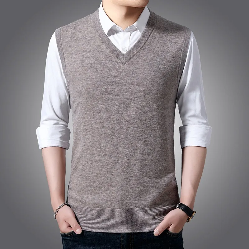Hot Sale Sweater Vests for Man Warm Winter Casual Business Interior Waistcoat Men Cardigan Knitted Sweaters Autumn Tops Clothing