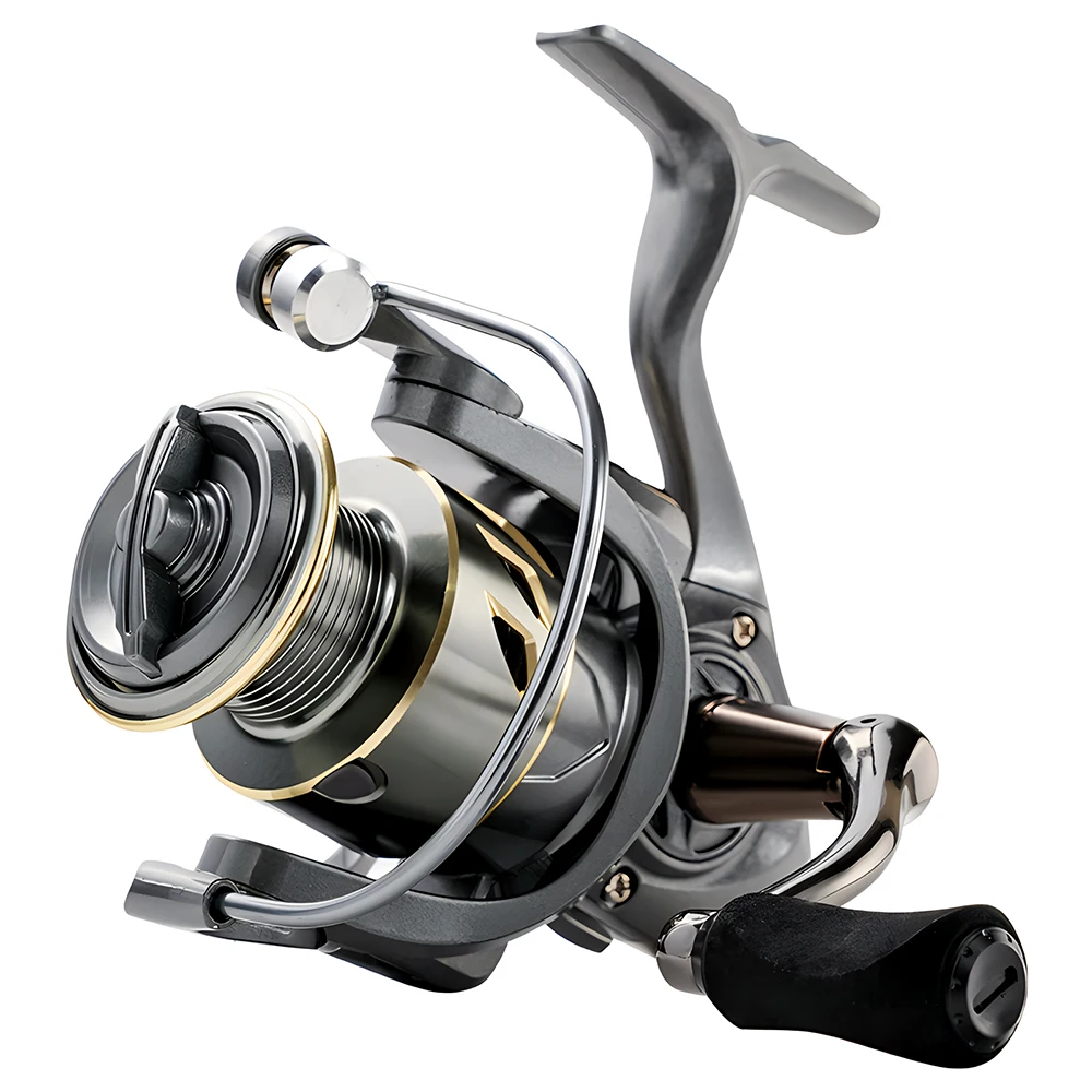 Sea Metal Spool Fishing Reel 5.2:1 MAX Drag Power 17lbs Fish Alarm Spinning Reels Anti-corrosive for All Waters 2000-7000 Series