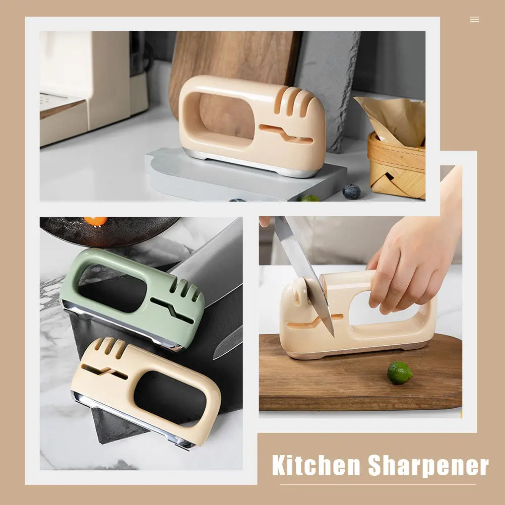 Herramienta de afilado de cuchillos rápida, afilador de cocina profesional, diseño ergonómico, protección para cuchillos para diestros o zurdos