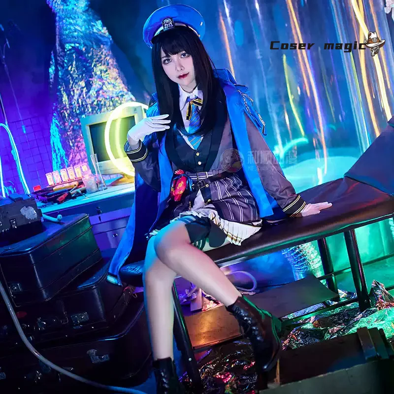 أنيمي نايكي آلهة النصر الديزل الأزرق بحار البدلة فستان جميل موحدة تأثيري حلي حفلة الهالوين ملابس النساء