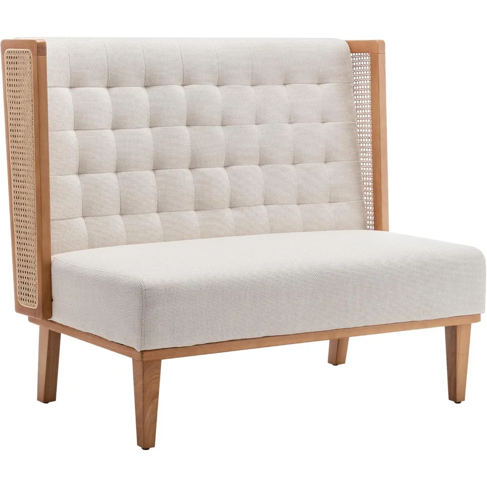 Bench Settee Review: Why This Rattan-Arm Modern Banquette Is Perfect for Small Living Spaces
