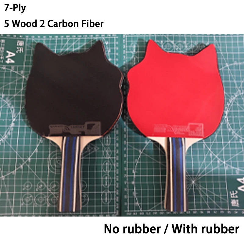 

Speclial Dog Head Shape 7-Ply Table Tennis Racket 5 Wood 2 Carbon Fiber Offensive Table Tennis Blade for Training Entertainment
