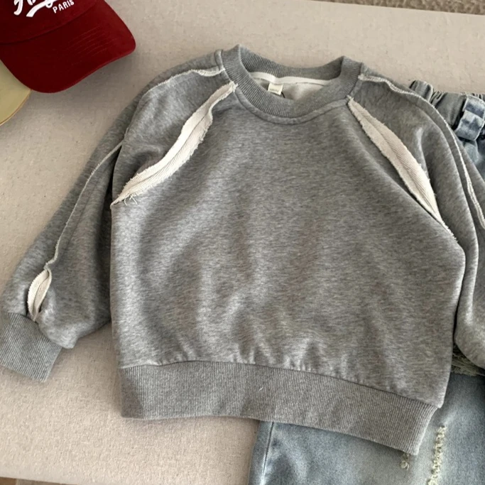 Boys' Hoodie 2026 Spring Summer New Children's Clothing Korean Style Boys' and Girls' Fashion Loose Casual Stitching Hoodie