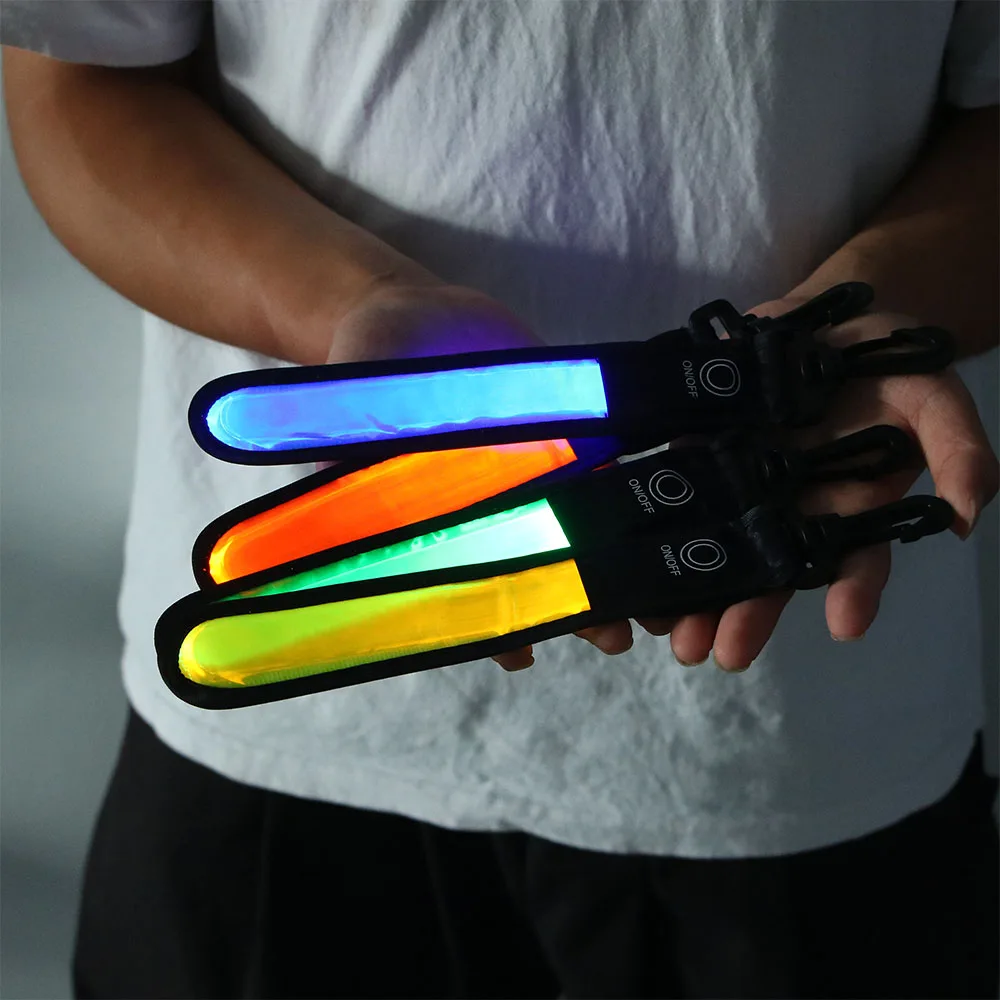 LED Light Reflective Belt Strap Reflective Lighting Pendant Decor Sports Safety Bag Pendant Night Outdoor Accessories