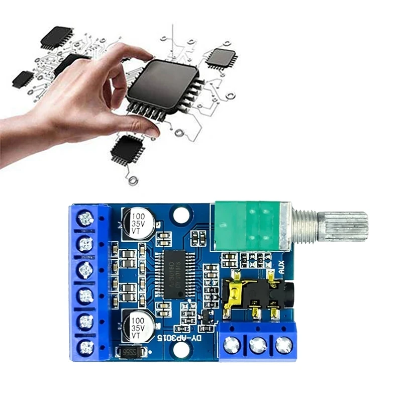 Papan Amplifier Digital Stereo DY-AP3015, modul penguat daya DIY Kelas D Saluran ganda kekuatan tinggi 12V/24V 30W X2