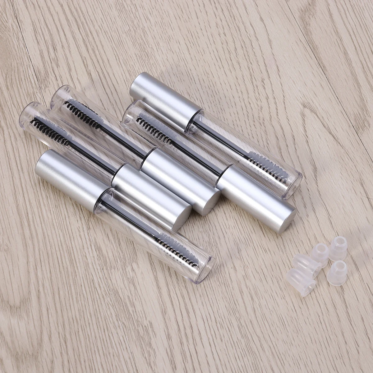 5Pcs Mascara Tube Container 10Ml Transparent Empty Eyelashes Bottles Travel Portable Eyelash Cream Brush Tubes