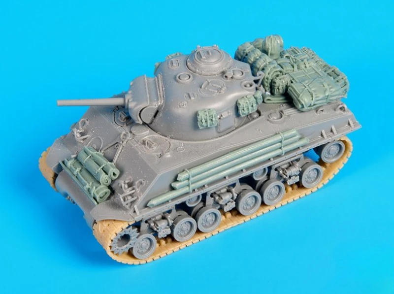 1/72 Scale Die-Cast Resin Model Assembled Kit M4A3 105MM HVSS Accessories Set (No Tank) Unassembled and Unpainted