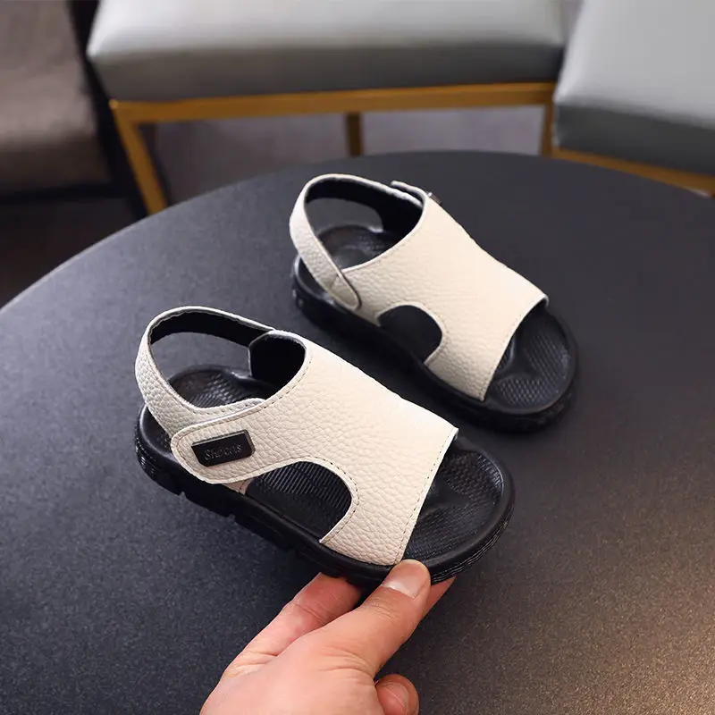 Fashion Children Shoes Summer Kids Boys Sandals Slippers Black White Soft Sole Antiskid Beach Outdoor Toddler Baby Boy Slides