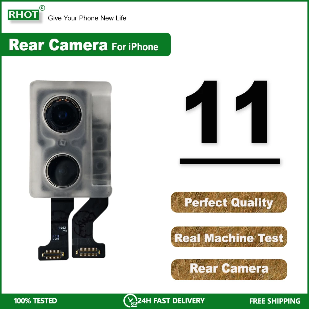 

100% Real Machine Test Rear Camera For iPhone 11 Back Camera Rear Main Lens Flex Cable Camera Replaceable For iphone 11 Camera